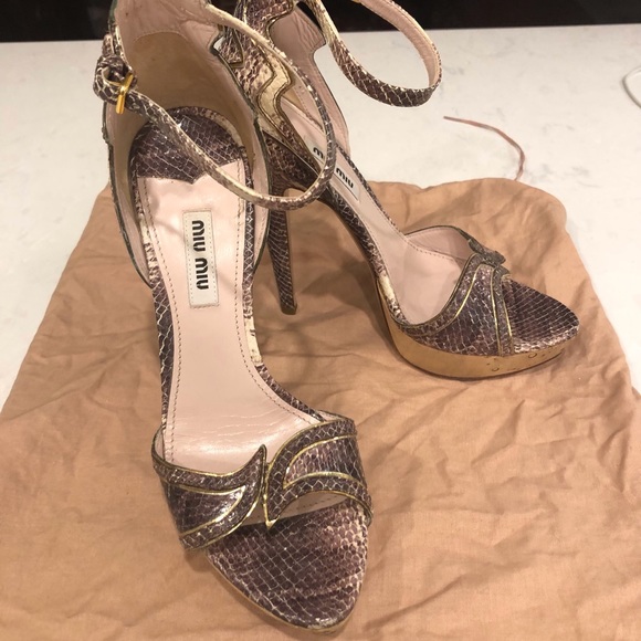 MiuMiu Leather with Cork Platform 🤎 shoes - Picture 2 of 10